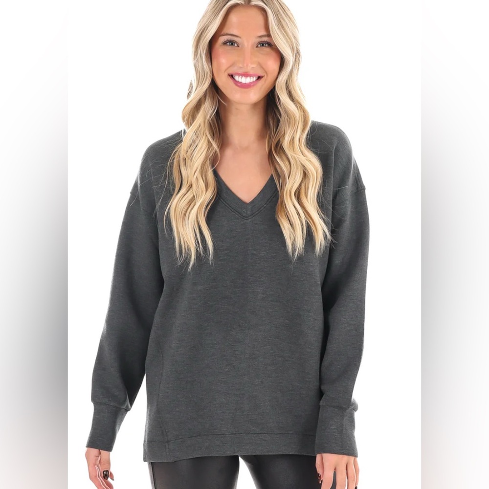 SPANX Dark Gray V-Neck Tunic